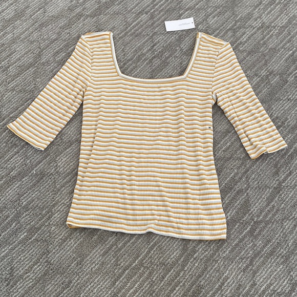 Yellow and blue rib top - Picture 1 of 4